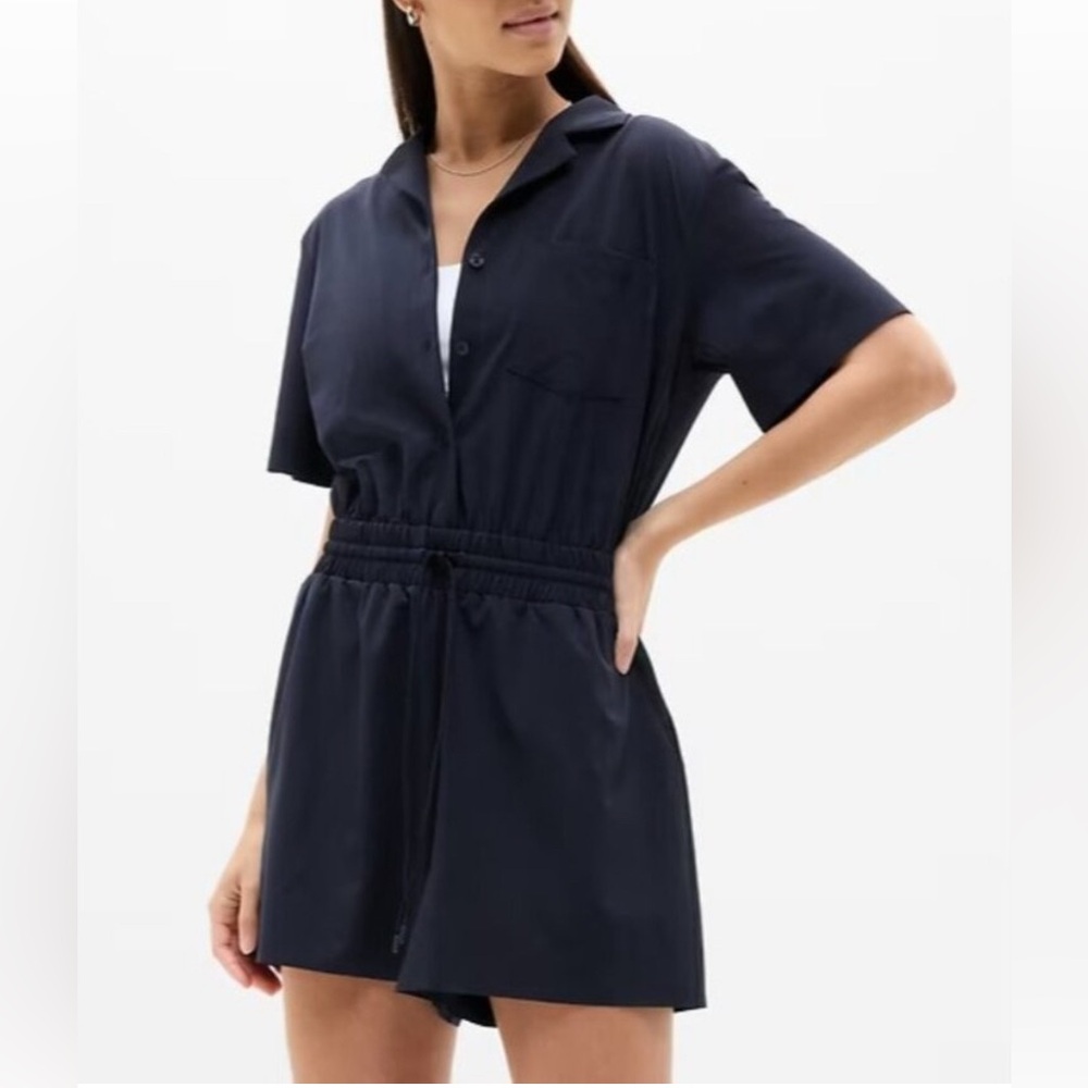 Athleta Avenue Romper Navy Blue XS